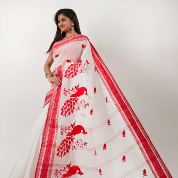Pecock Embroydary Handloom Sare