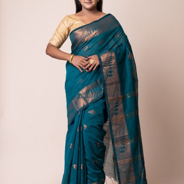 Cotton Silk Pata Buti Handloom Saree With B.P.