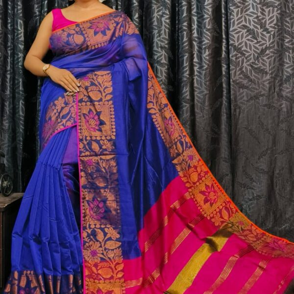Handloom Copper Jori Meena Saree With B.P.