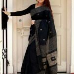 Cotton Silk Gicha Buti Box Handloom Saree With B.P.