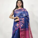 Cotton Silk Nimki Flower Buti Saree With B.P.
