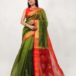 Cotton Silk Pata Buti Handloom Saree With B.P.