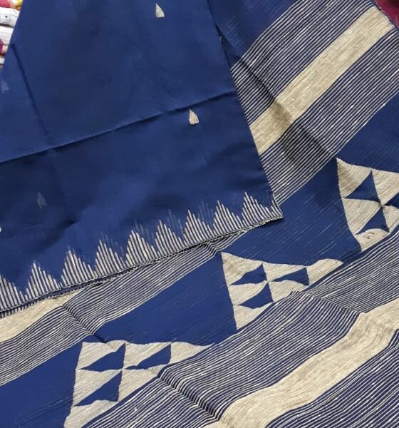 Silk Khadi Tample Saree With B.P.