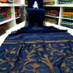 Cotton Silk Sequence Body, Botgach Buti Anchol Saree With B.P.