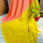 Khadi Cotton Duel Tone Pallu & B.P. Contrast Saree