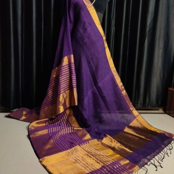 Best Quality Linen Saree With B.P. All Colors Available
