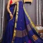 Khadi Cotton Boll Buti Zori Par Saree With B.P.