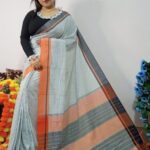 Khadi Cotton Minichek Saree With B.P.