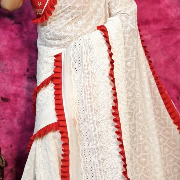 Chikankari Rafal Hakuba Saree Without B.P.