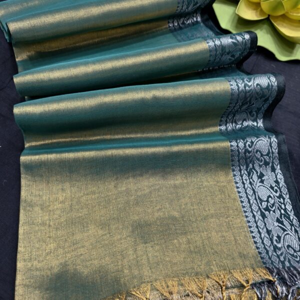 Traditional South Indian Border Tissue Cotton Saree With B.P.