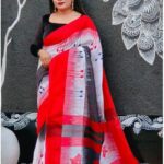 Cotton Silk Ikkat Buti Saree With B.P.