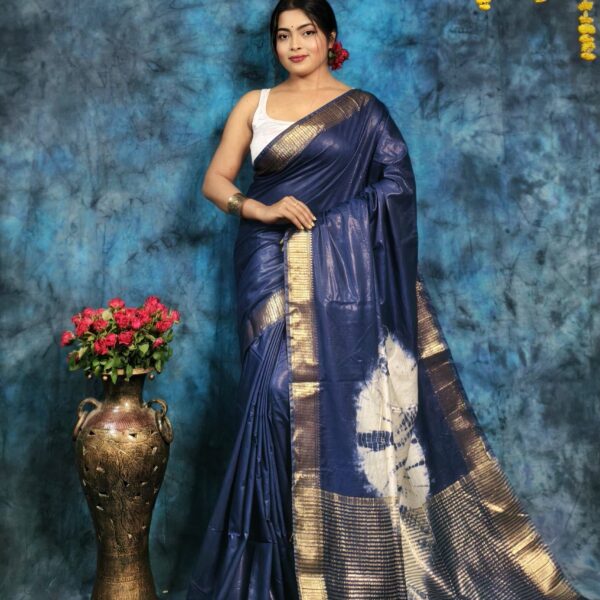 Maheshwari Silk Badhni Print Saree Without B.P.