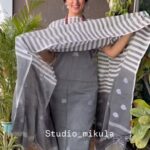 Handwoven Premium Cotton Maslite Jamdani Suit Set – Lotus Buti Design (2 Piece)