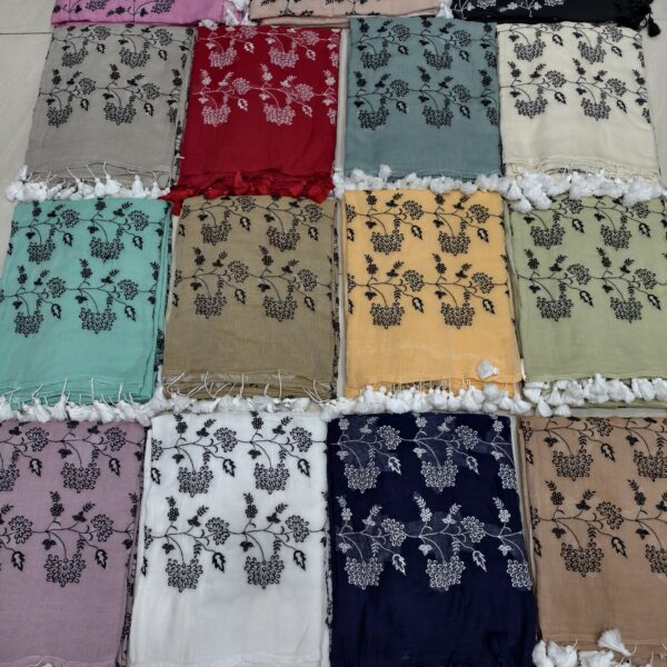 Exclusive Premium Embroidery Work Mul Cotton Saree With B.P.