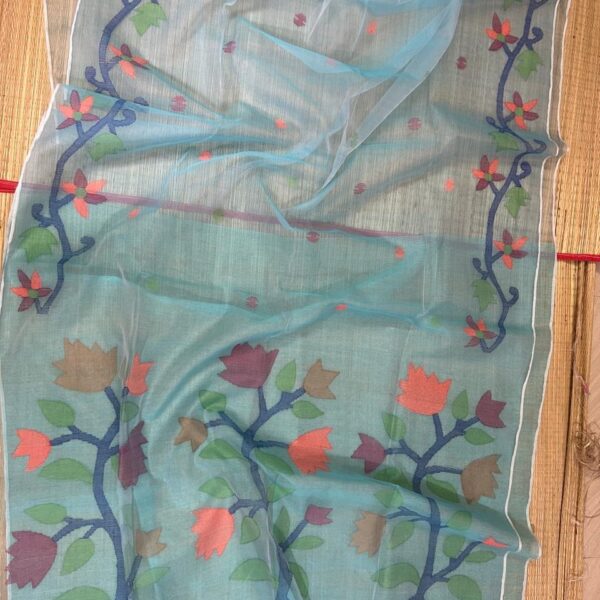 New Best Quality Panch Ful Moslin Saree With B.P.