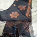 Exclusive Hand Weaving Linen Sequence Jamdani Saree With B.P.