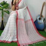 Khadi Cotton Manjuri Check Saree With B.P.