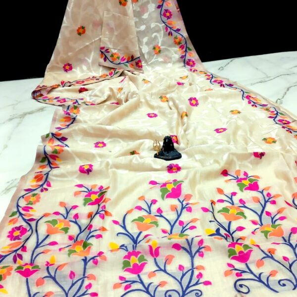 Tassar Tantuja Lota Ful Design Saree With Worked B.P.