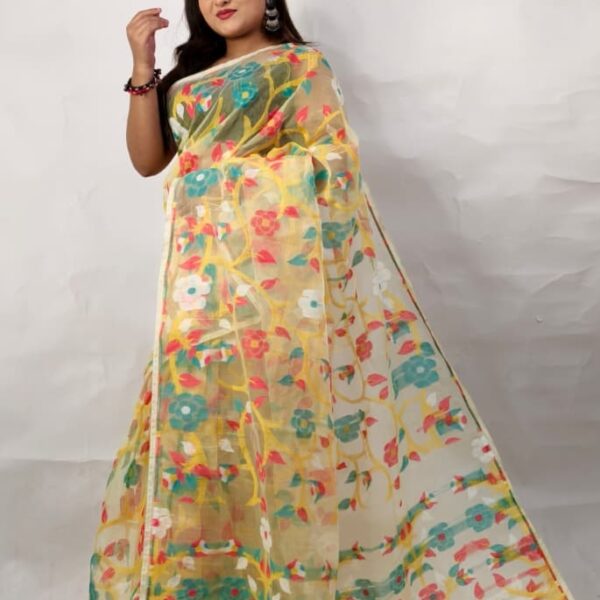 Pure Moslin Saree With Running B.P.