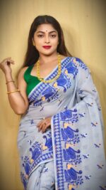 New Khadi Swan Buti Design Saree With B.P. - Image 2