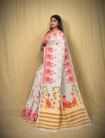 New Khadi Swan Buti Design Saree With B.P.