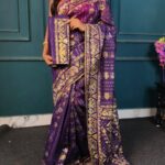 All Over Moslin Jamdani Saree With Hand Aari Kardana Work With Matching Embellished B.P. 