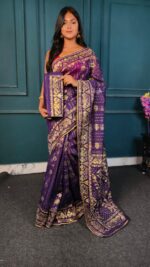 All Over Moslin Jamdani Saree With Hand Aari Kardana Work With Matching Embellished B.P. 