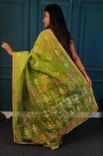 All Over Moslin Jamdani Saree With Hand Aari Kardana Work With Matching Embellished B.P.  - Image 4