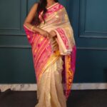 All Over Moslin Jamdani Saree with Hand Aari Kardana Work