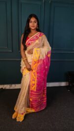 Moslin Jamdani Saree with Matching Embellished Blouse Piece