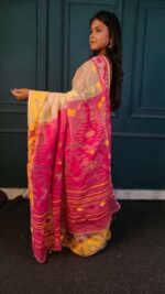 Hand Aari Kardana Work Jamdani Saree