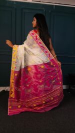 Festive Jamdani Saree with Traditional Border