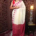 Cotton Silk Tample Jamdani Saree With B.P.
