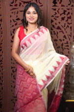 Cotton Silk Tample Jamdani Saree With B.P. - Image 3
